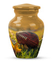 10-inch classic football urn made of aluminium.