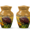 10-inch classic football urn made of aluminium.
