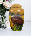 10-inch classic football urn made of aluminium.