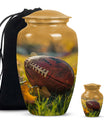 10-inch classic football urn made of aluminium.