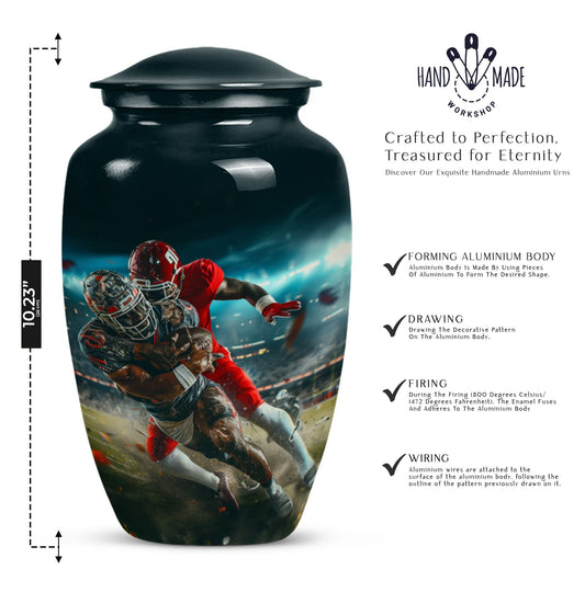 Classic 10-inch football urn, memorial urn 
