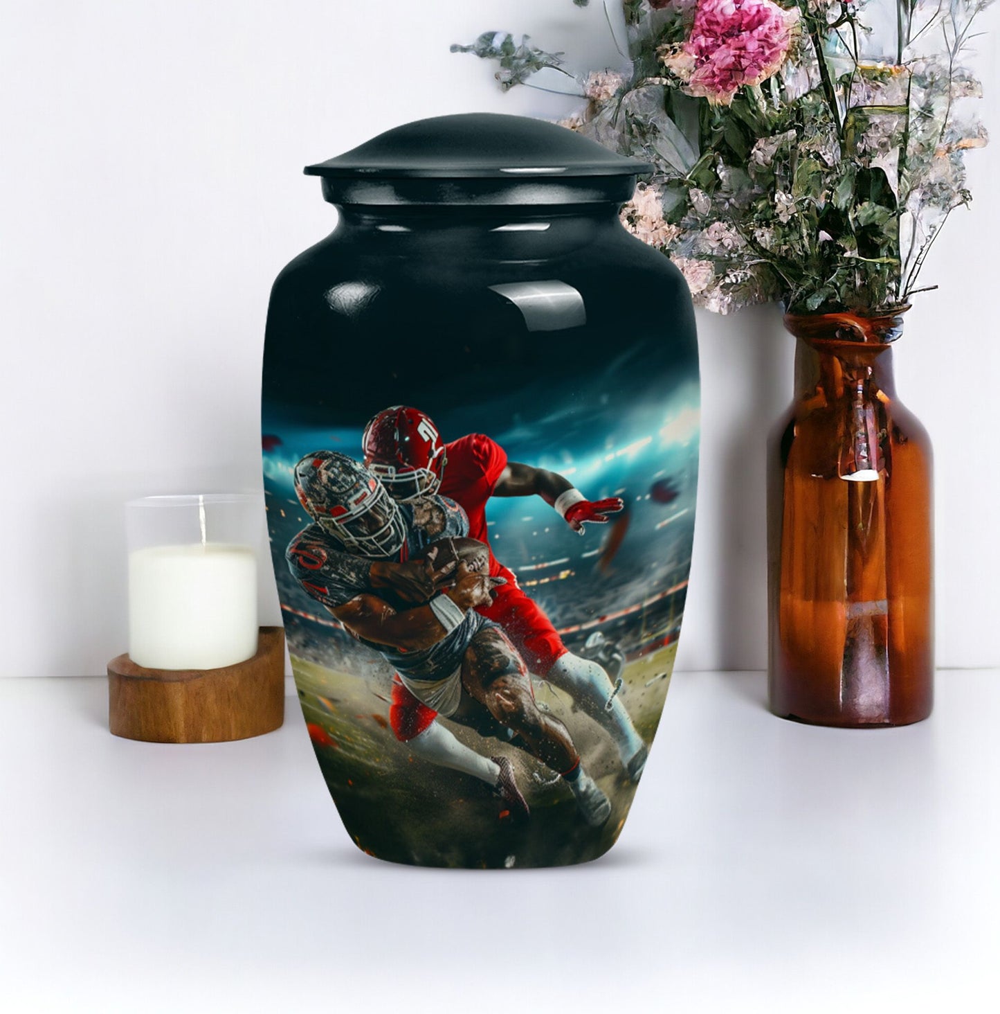Classic 10-inch football urn, memorial urn 