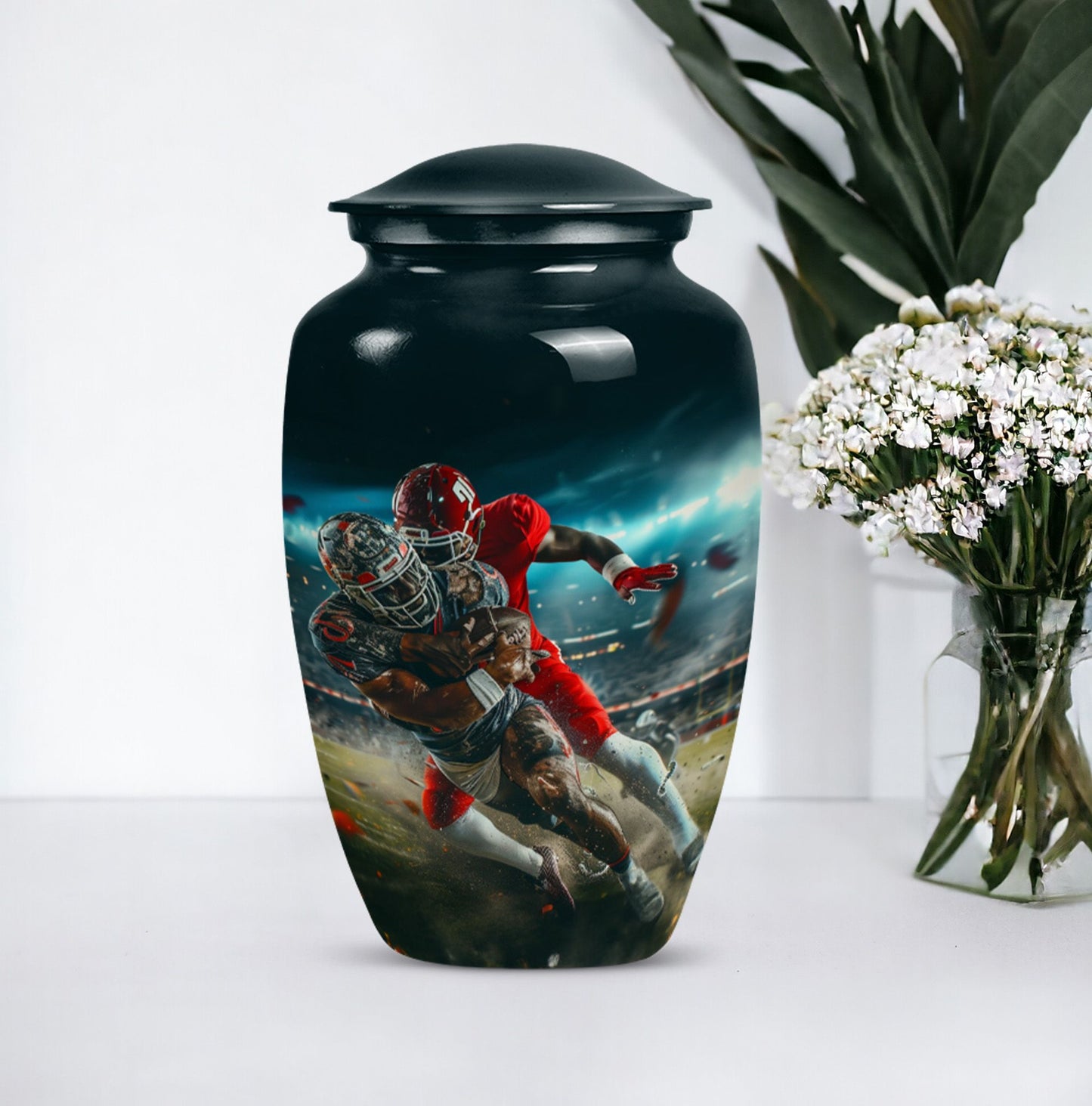 Classic 10-inch football urn, memorial urn 