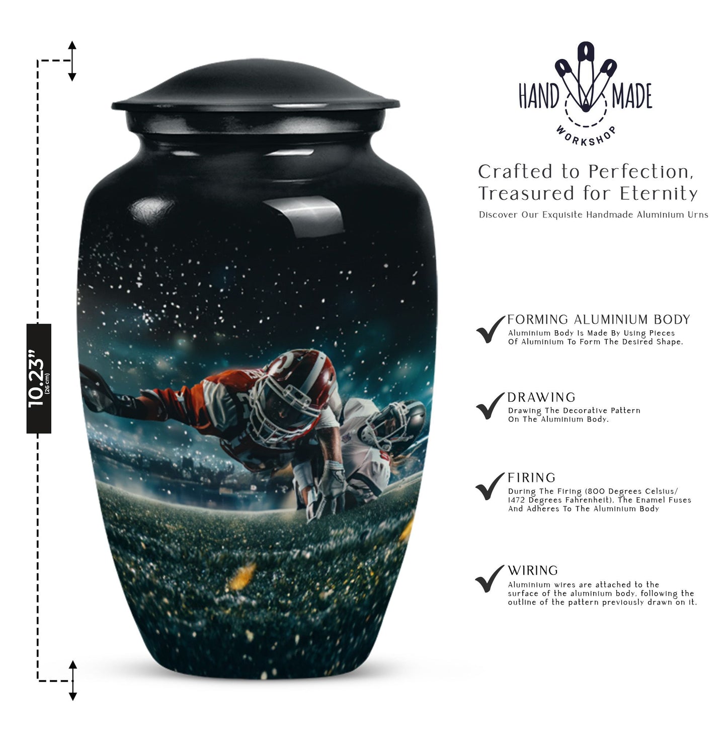 Footboll Urn for cremation funeral