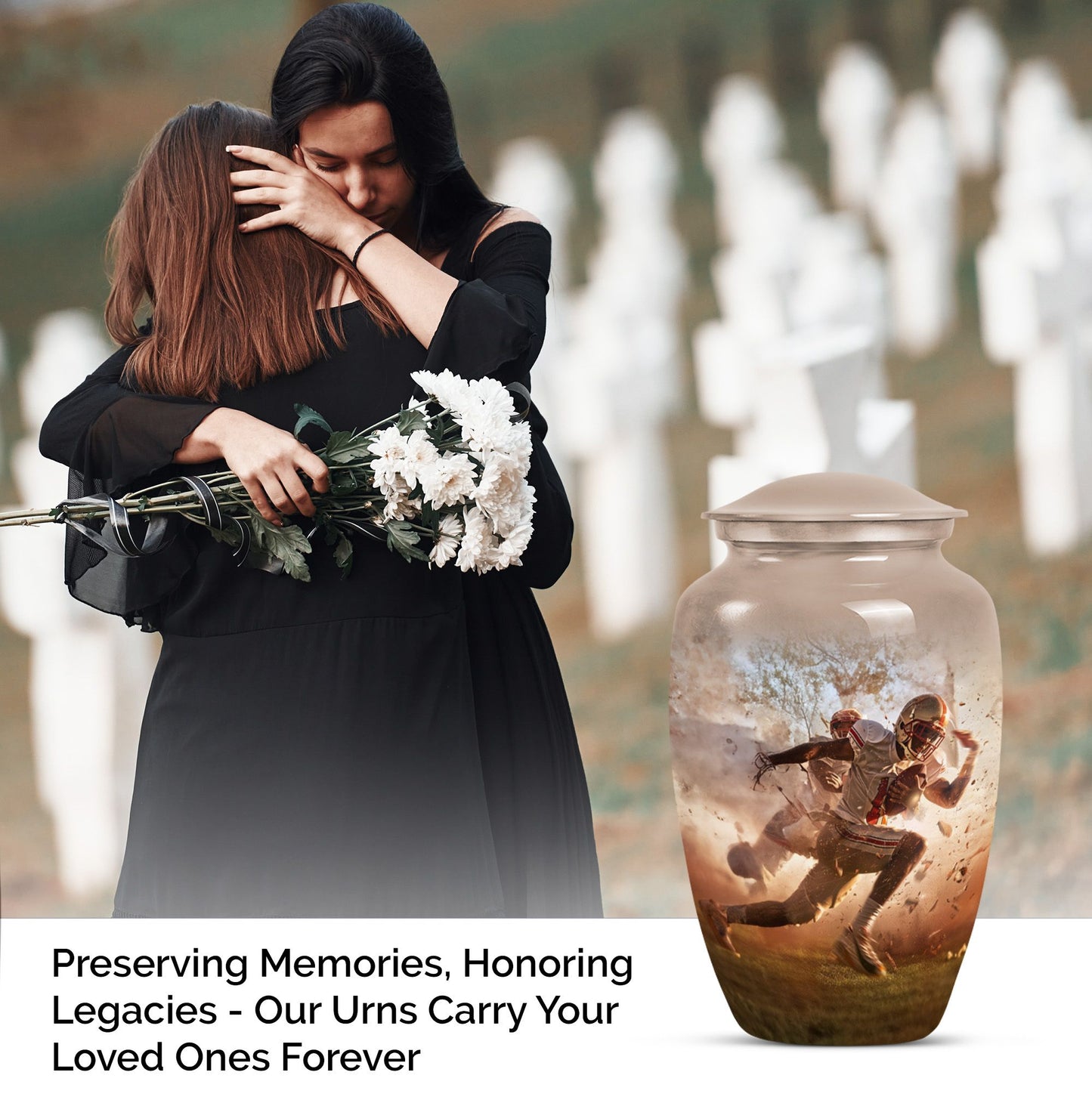 football urn for funeral burial