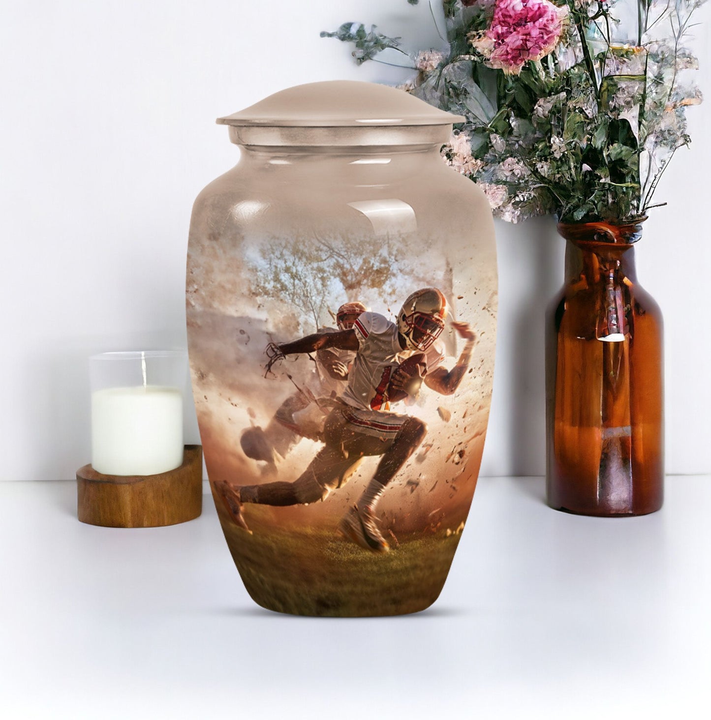 football urn for funeral burial