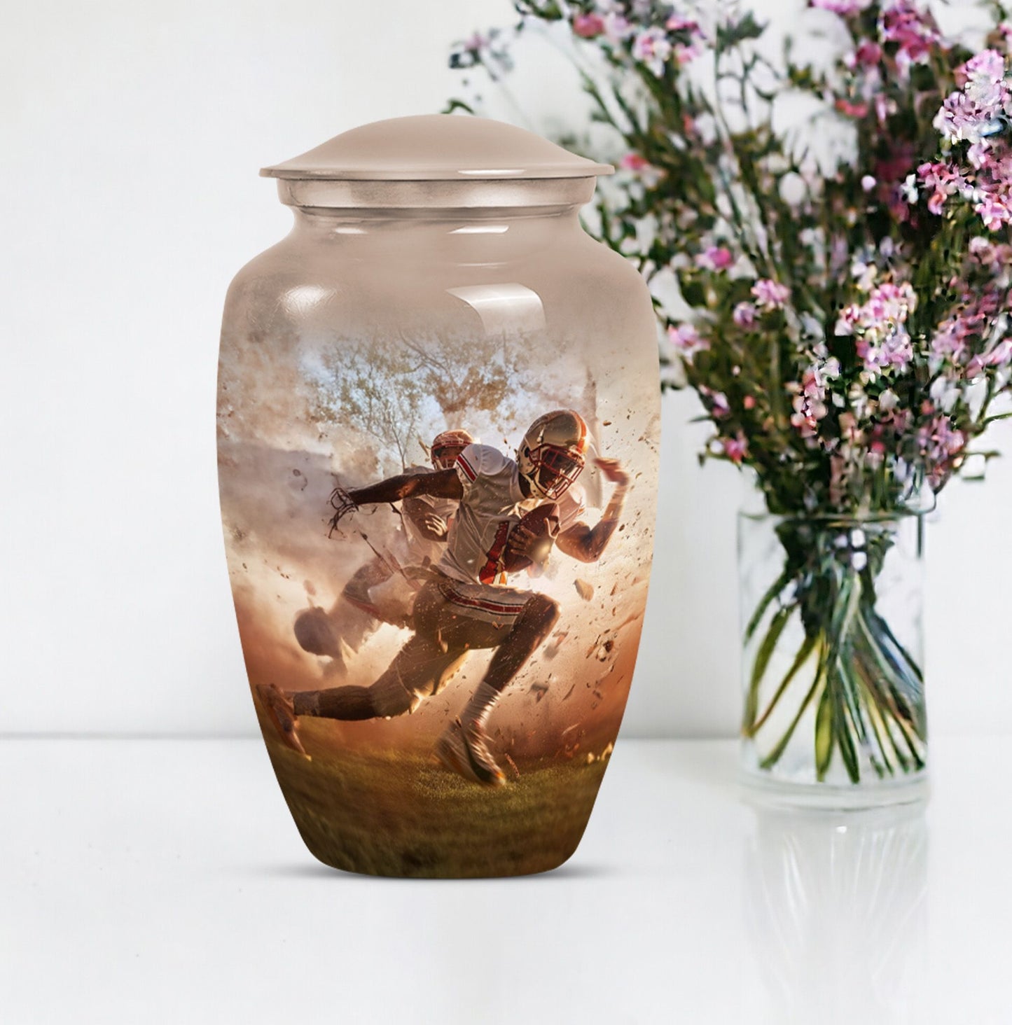 football urn for funeral burial