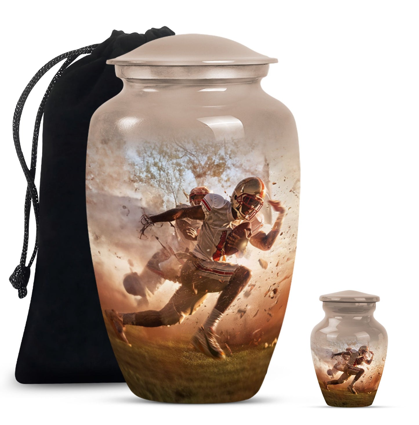 football urn for funeral burial