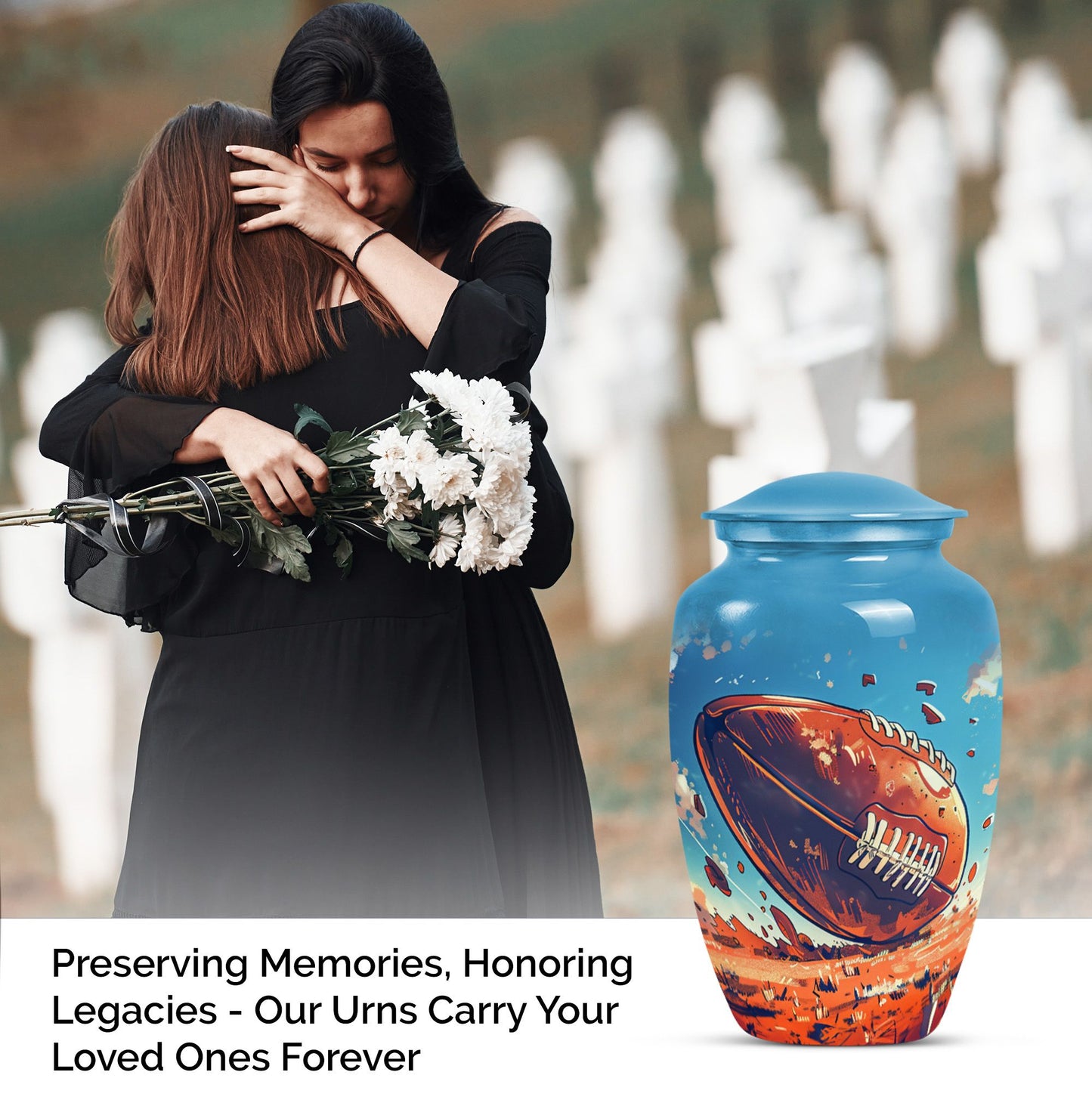 Classic Football Urn for Cremation Ashes.