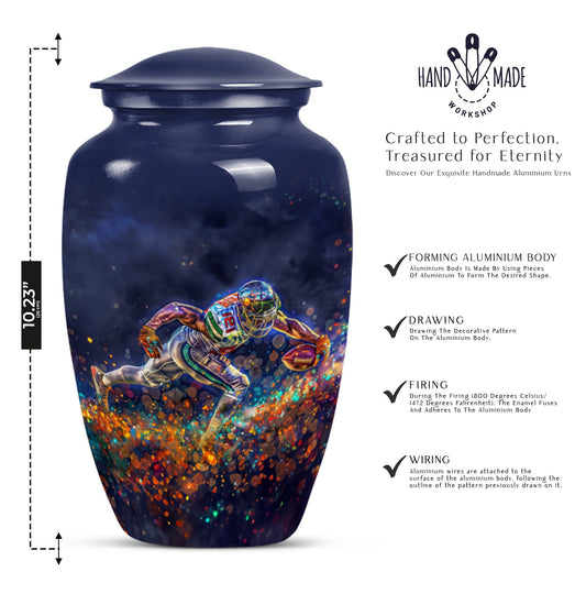 football memorial medium urn.