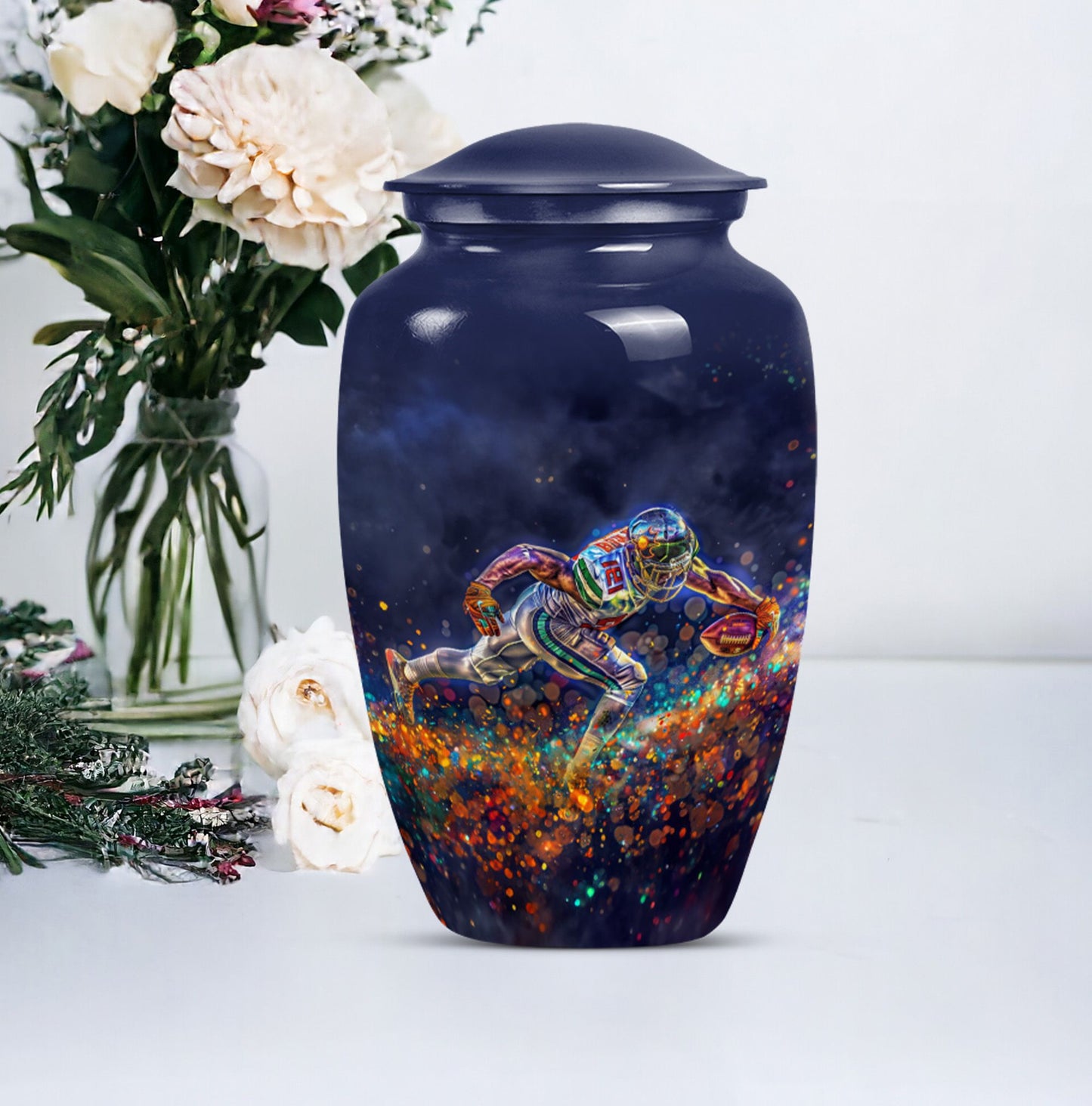 football memorial medium urn.