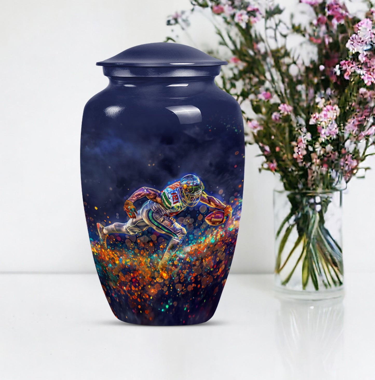 football memorial medium urn.