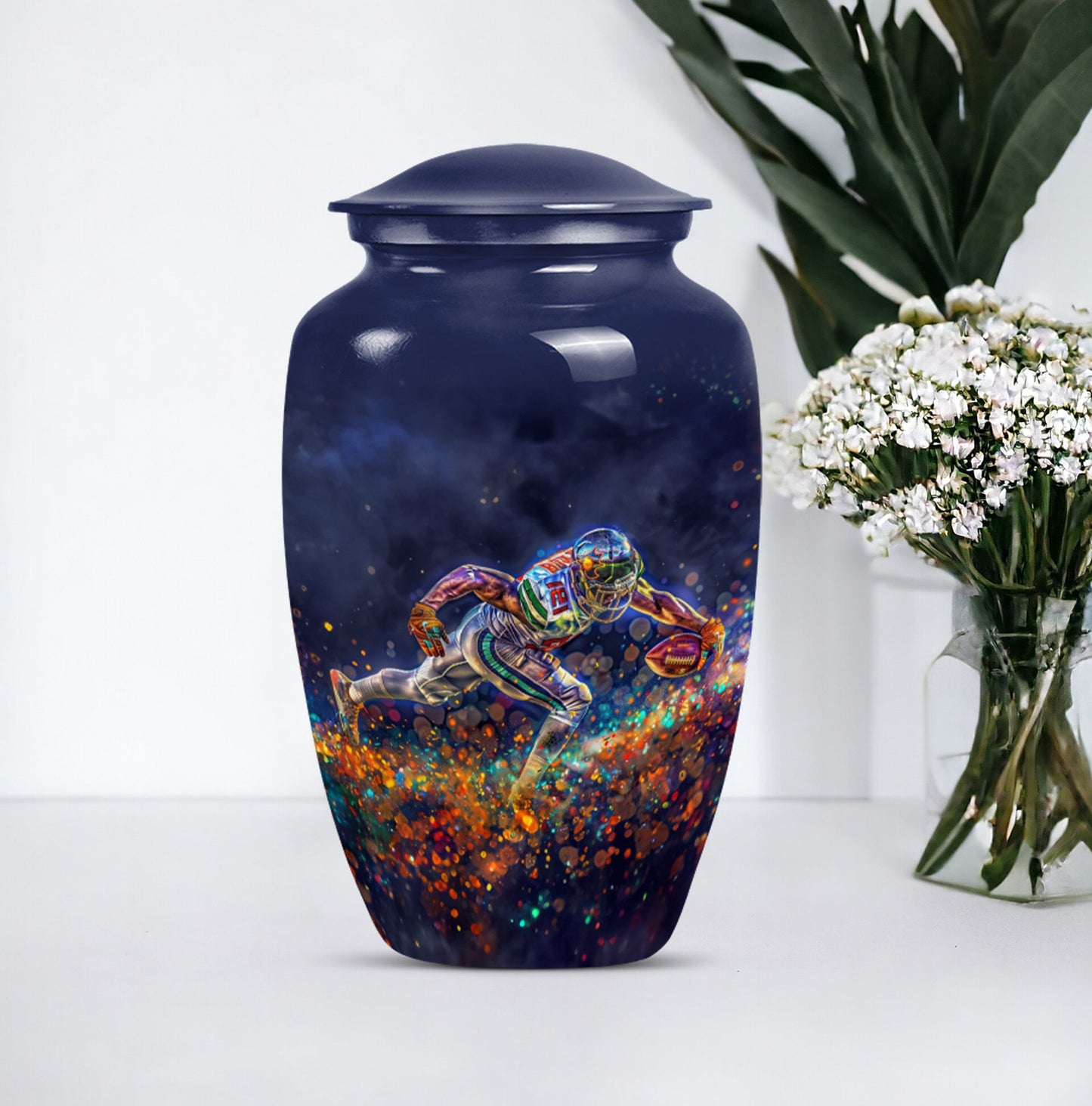 football memorial medium urn.