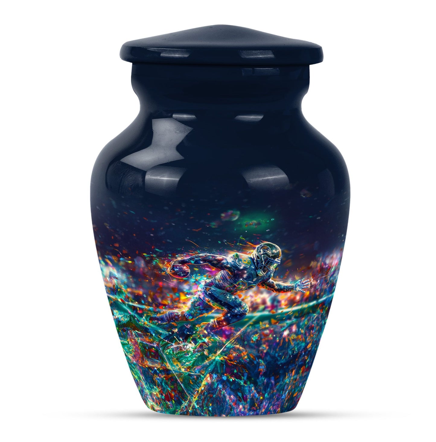 Classic 10 inch football theme cremation urn