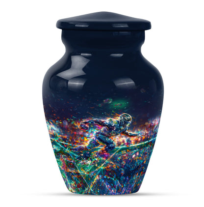 Classic 10 inch football theme cremation urn