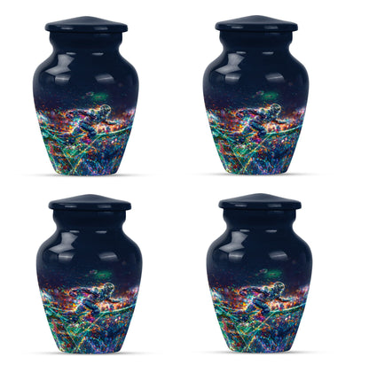 Classic 10 inch football theme cremation urn
