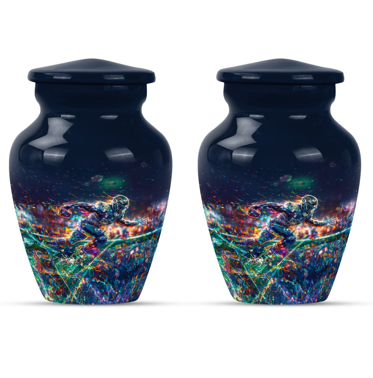 Classic 10 inch football theme cremation urn