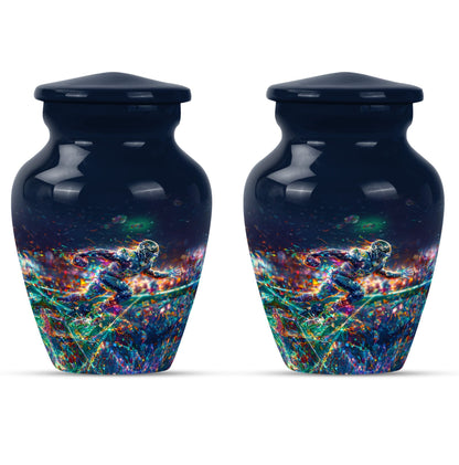 Classic 10 inch football theme cremation urn