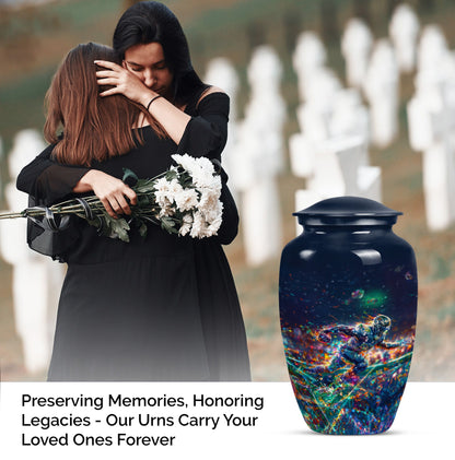 Classic 10 inch football theme cremation urn