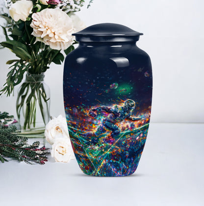 Classic 10 inch football theme cremation urn
