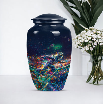 Classic 10 inch football theme cremation urn
