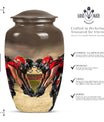10-inch classic football urn made of aluminum for human ashes.