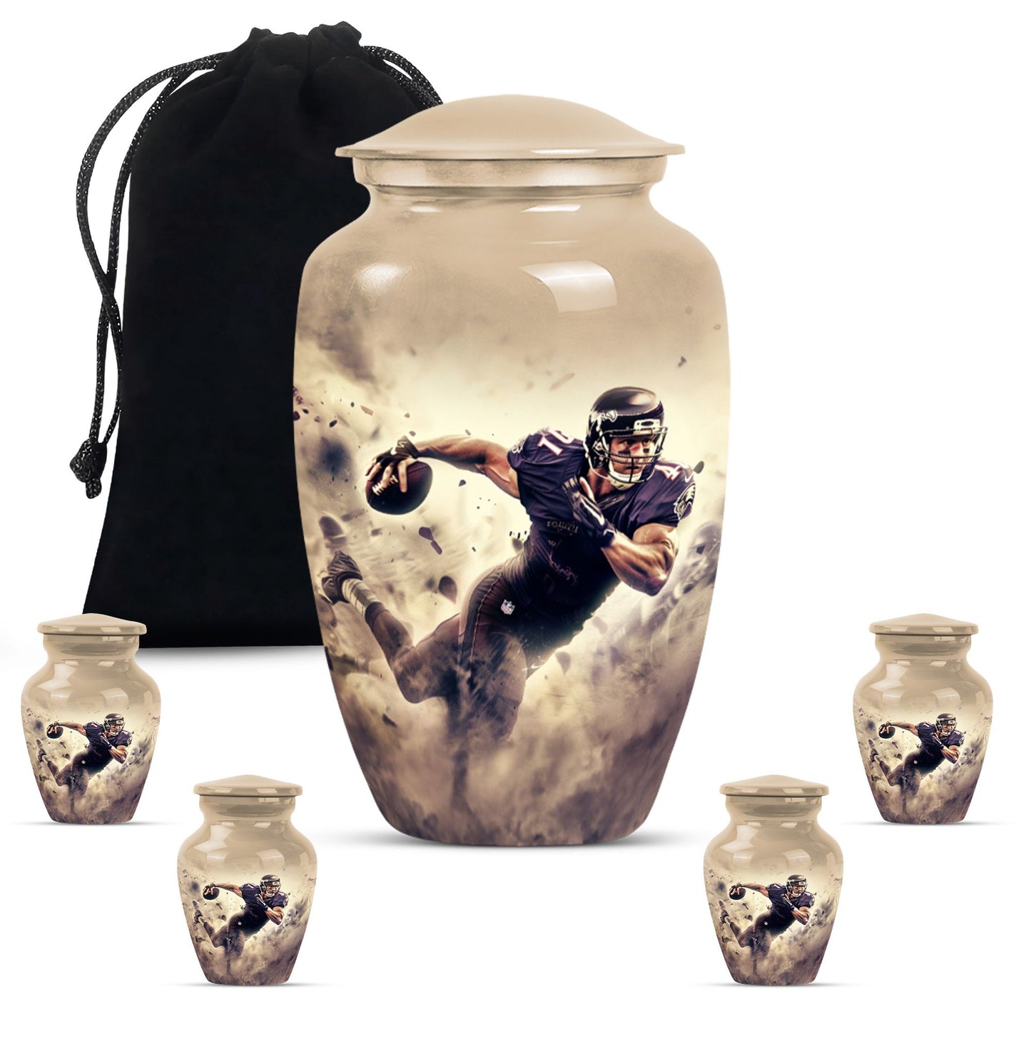 10-inch classic football urn for ashes, 