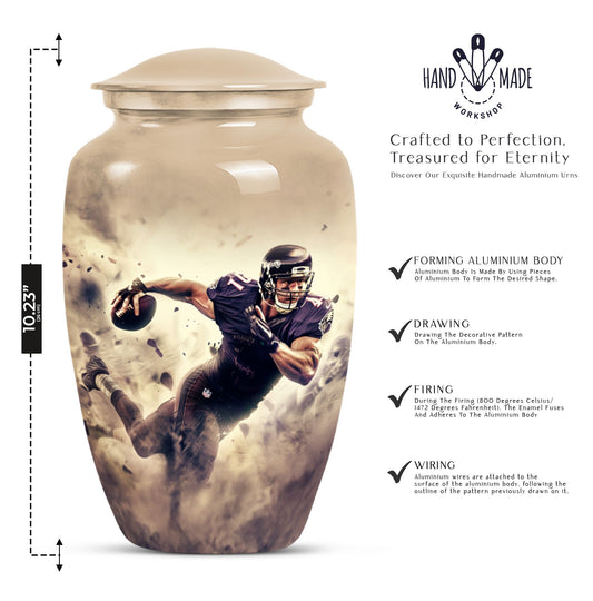 10-inch classic football urn for ashes, 