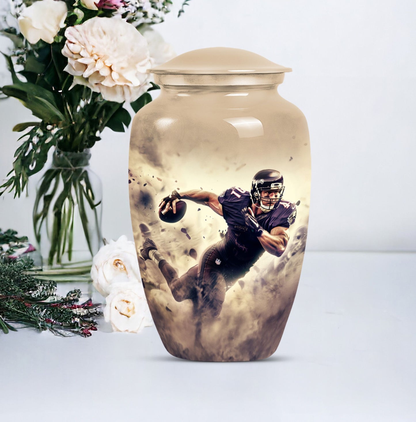 10-inch classic football urn for ashes, 