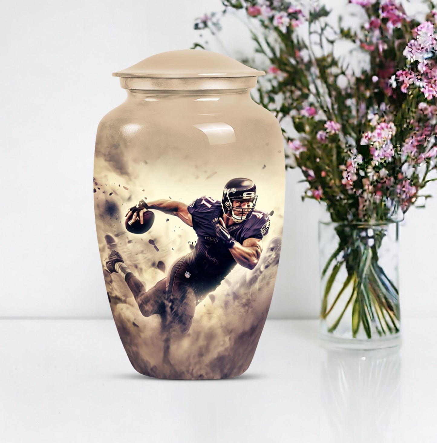 10-inch classic football urn for ashes, 