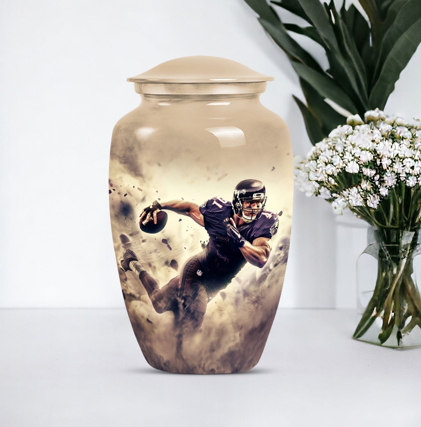10-inch classic football urn for ashes, 
