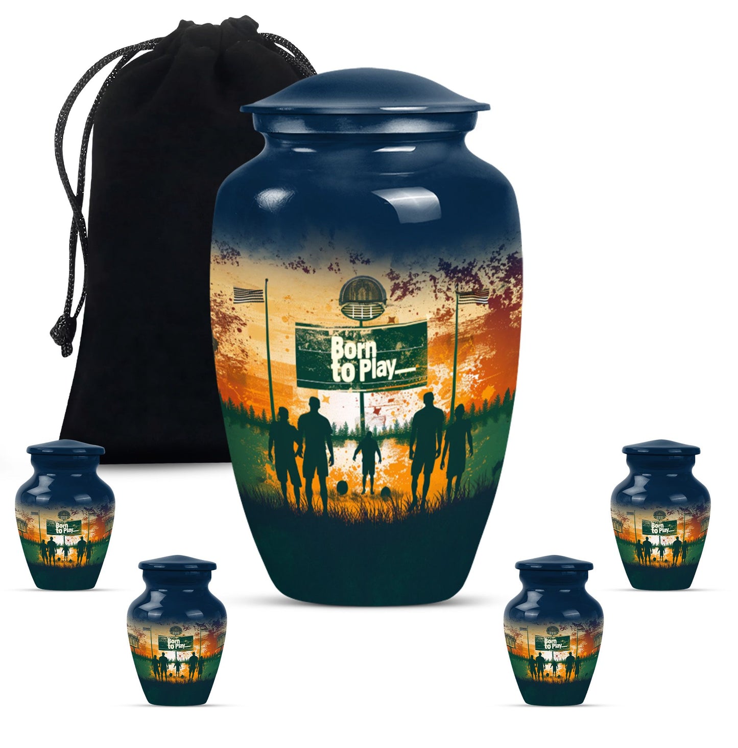 football urn cremation ashes