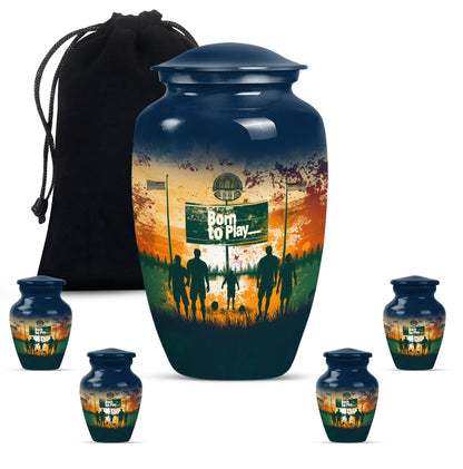 football urn cremation ashes