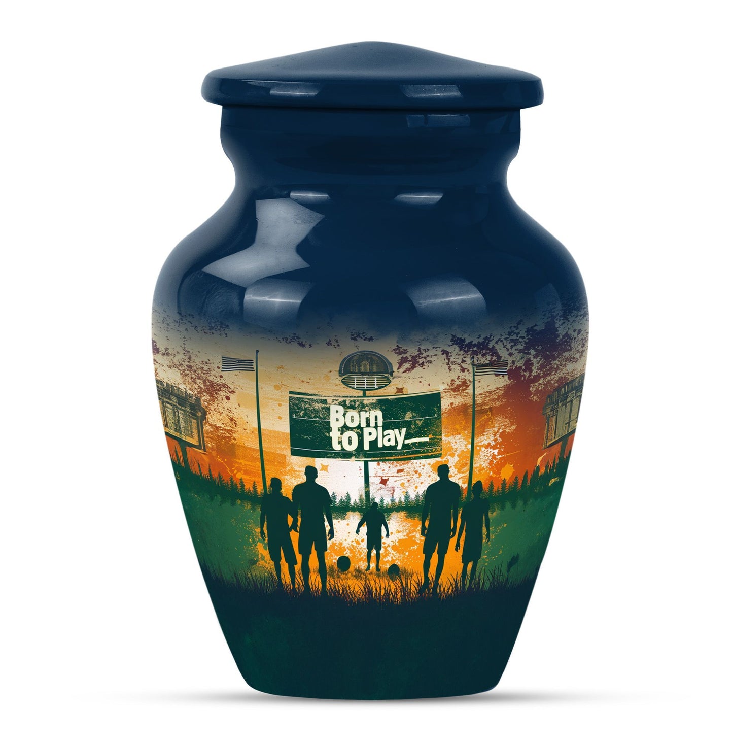 football urn cremation ashes