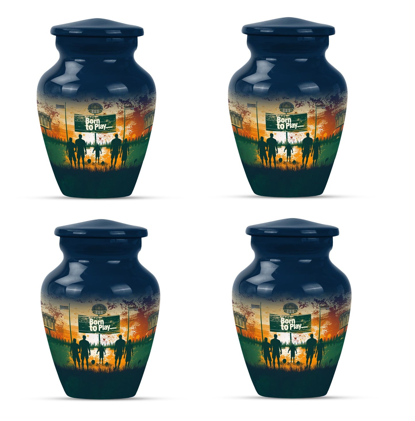 football urn cremation ashes