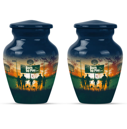 football urn cremation ashes