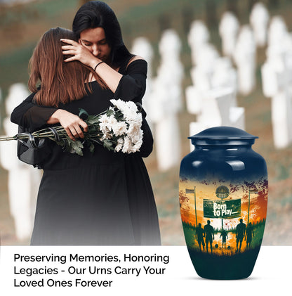 football urn cremation ashes