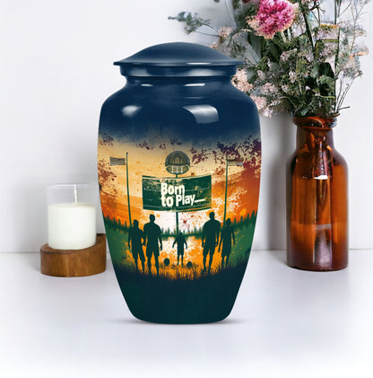 football urn cremation ashes