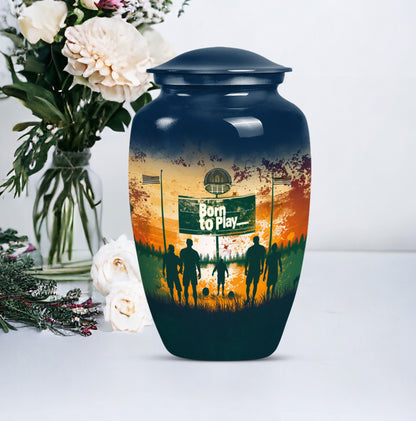football urn cremation ashes