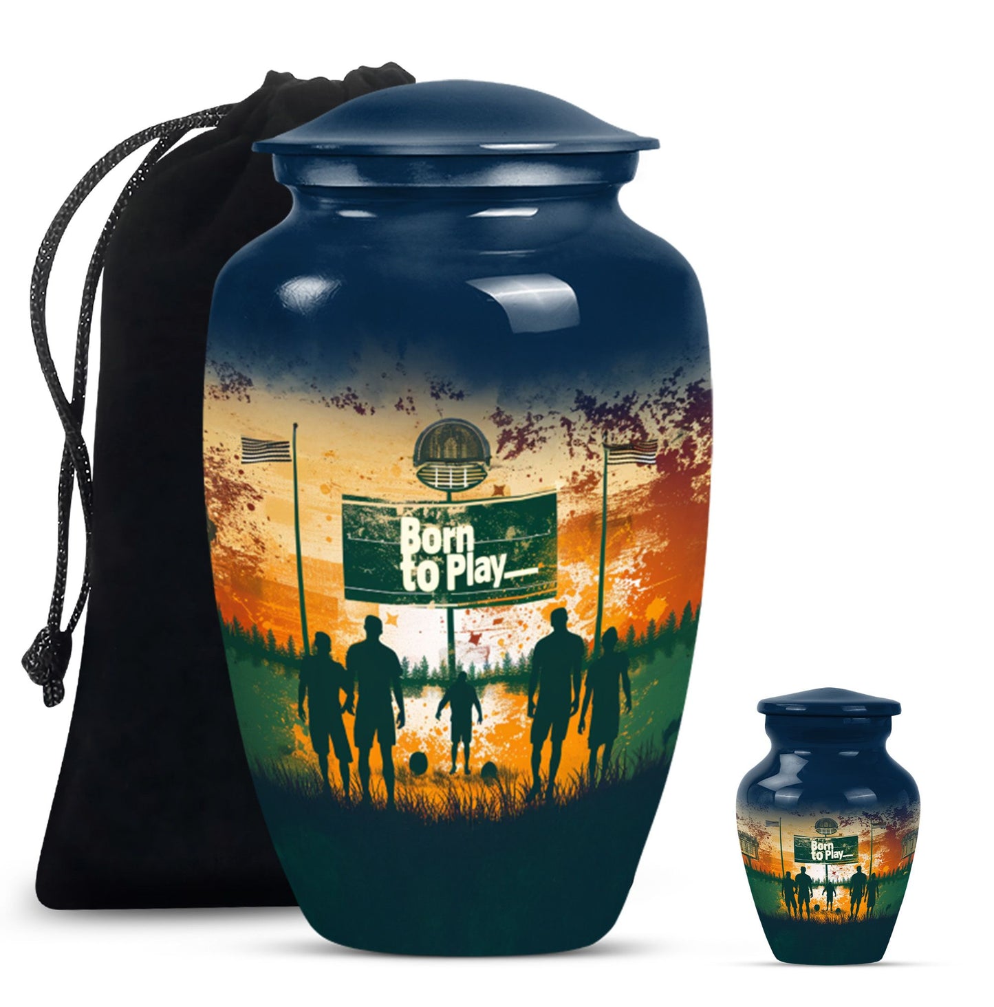 football urn cremation ashes