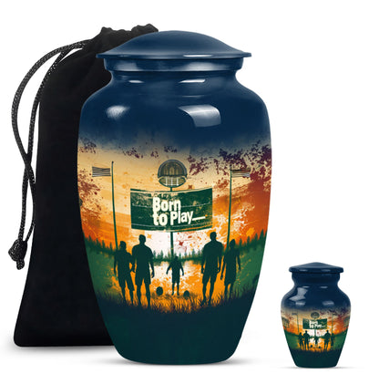 football urn cremation ashes