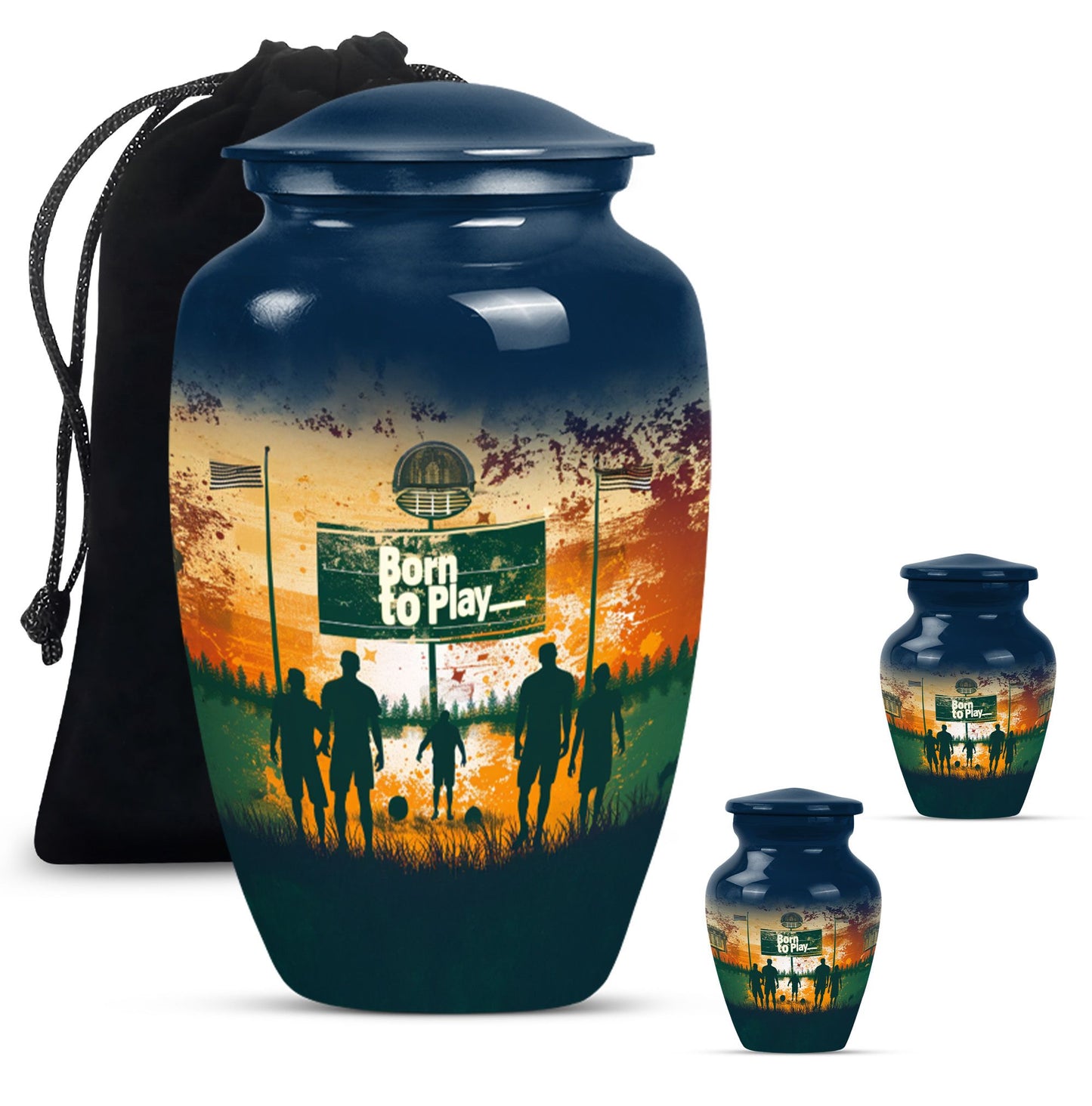 football urn cremation ashes