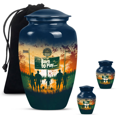 football urn cremation ashes