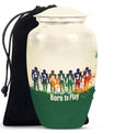 Classic 10-inch football urn for burial ashes.