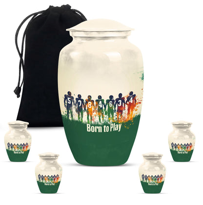Classic 10-inch football urn for burial ashes.