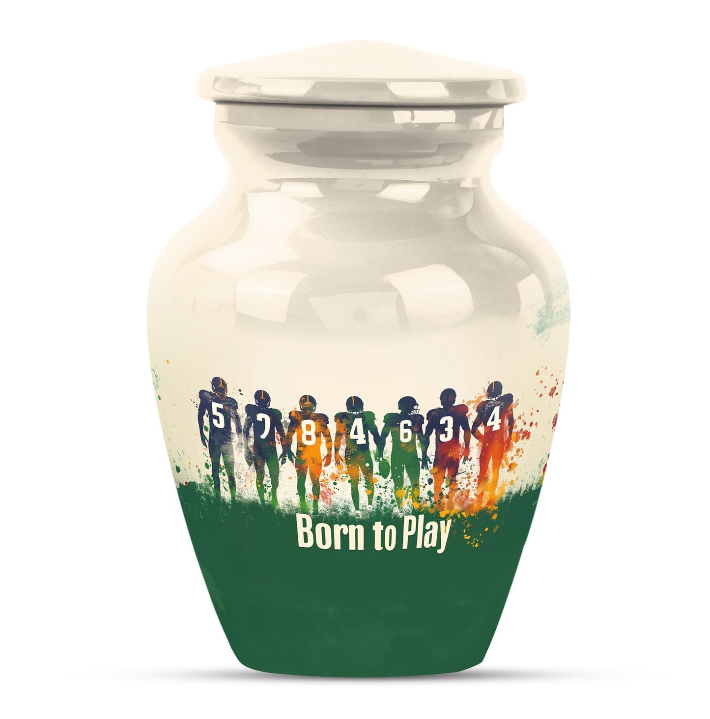Classic 10-inch football urn for burial ashes.