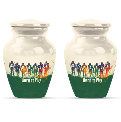 Classic 10-inch football urn for burial ashes.