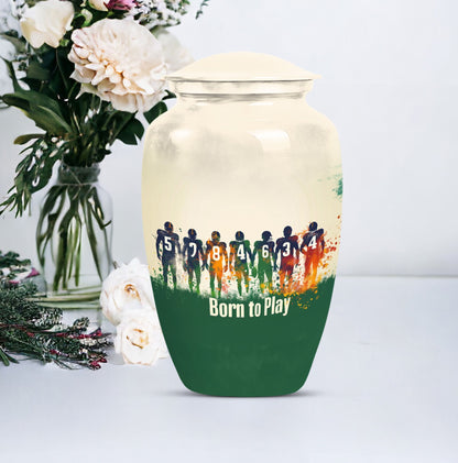 Classic 10-inch football urn for burial ashes.