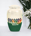 Classic 10-inch football urn for burial ashes.