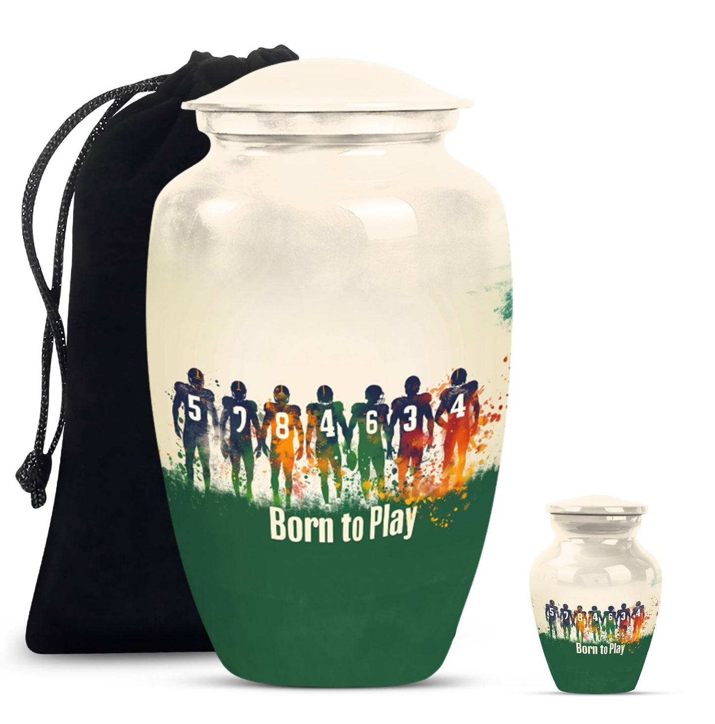 Classic 10-inch football urn for burial ashes.
